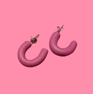 Pink Polymer Clay Earring